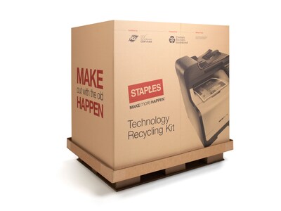 Staples® Electronics Recycling Program, Half Pallet Electronics Recycling Box, 34H x 24W x 32D