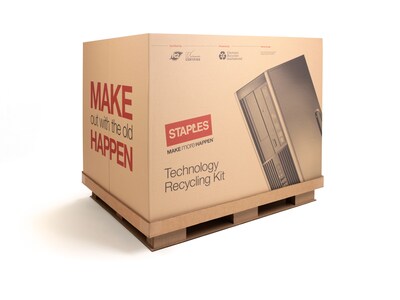 Staples® Electronics Recycling Program, Full Pallet Electronic Recycling Box with Serialized Certification, 41H x 33W x 32D