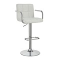 Coaster® Leather Bar Stool With Adjustable Seat and Foot Rest, White