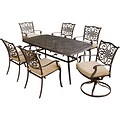 Hanover™ Traditions 7-Piece Outdoor Patio Dining Set, Bronze/Copper Metallic/Natural Oat