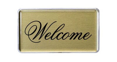 The Mighty Badge™ Sign Collections 1 1/2" x 2 3/4" Laser Signage Starter Kit, Gold, 10/Pack