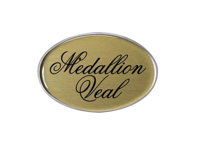The Mighty Badge™ Sign Collections Oval 2.6" x 1.7" Laser Signage Starter Kit, Gold, 10/Pack