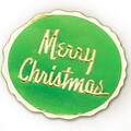 Shamrock Round Seal, Green/Gold, Merry Christmas, 250 seals/roll