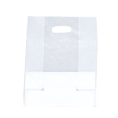 Shamrock SOS Style Bag, Clear, Die-Cut Handles with Cardboard Bottom, 10X5X13X5, 250/case pack