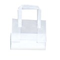 Shamrock Clear Shopping Bag, Tri-fold Handle with Cardboard Bottom, 8X4X7X4, 250/case pack