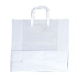 Shamrock Clear Shopping Bag, Tri-fold Handle with Cardboard Bottom, 17X7X18X7, 250/case pack