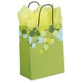 Shamrock 100% Recycled White Kraft Paper Shopper, Berry Branches, Chimp, 100/case pack