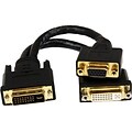 Startech 8 DVI-I Male to DVI-D Male and HD15 VGA Male Wyse DVI Splitter Cable; Black