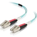 C2G® 00999 3M LC/LC Duplex Multimode PVC Fiber Optic Cable, Aqua