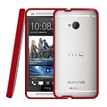 SUPCase Premium Hybrid Protective Case For HTC One M7 Smartphone, Clear/Red