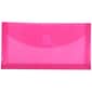 JAM Paper® #10 Plastic Envelopes with Hook & Loop Closure, 1" Expansion, 5.25" x 10", Fuchsia Pink Poly, 12/pack (921V1FU)