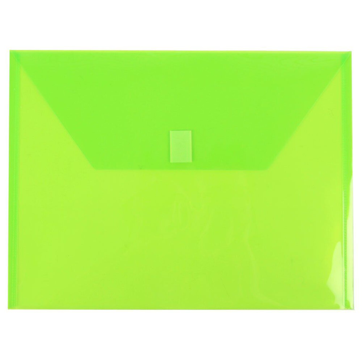 Jam Paper Plastic File Pocket, Letter Size, Lime Green, 12/Pack (218V0li)