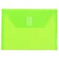 JAM Paper® Plastic Envelopes with Hook & Loop Closure, Index Booklet, 5.5" x 7.5", Lime Green Poly, 12/Pack (920V0LI)
