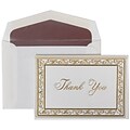 JAM Paper® Thank You Cards Set, Gold Acanthus with Mauve Lined Envelope, 104 Note Cards with 100 Envelopes (52691512MA)