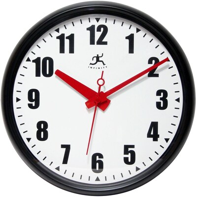 Infinity Instruments 15 Impact Commercial Analog Wall Clock, Black