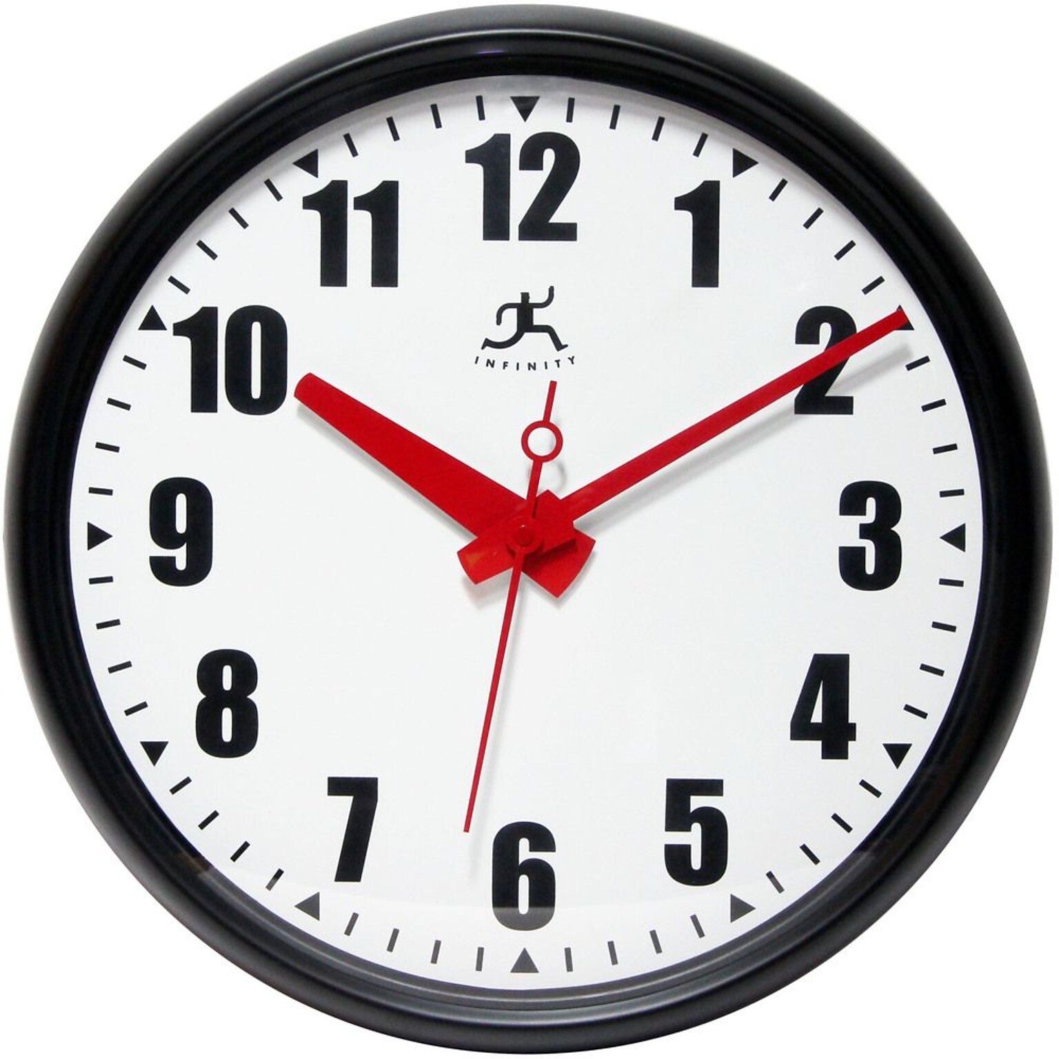 Infinity Instruments 15 Impact Commercial Analog Wall Clock, Black