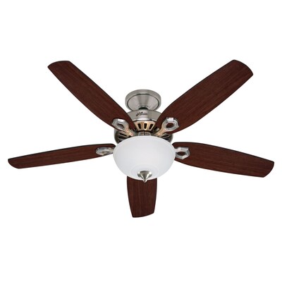 Hunter® Builder Deluxe 52 5 Blades Ceiling Fan; Brushed Nickel