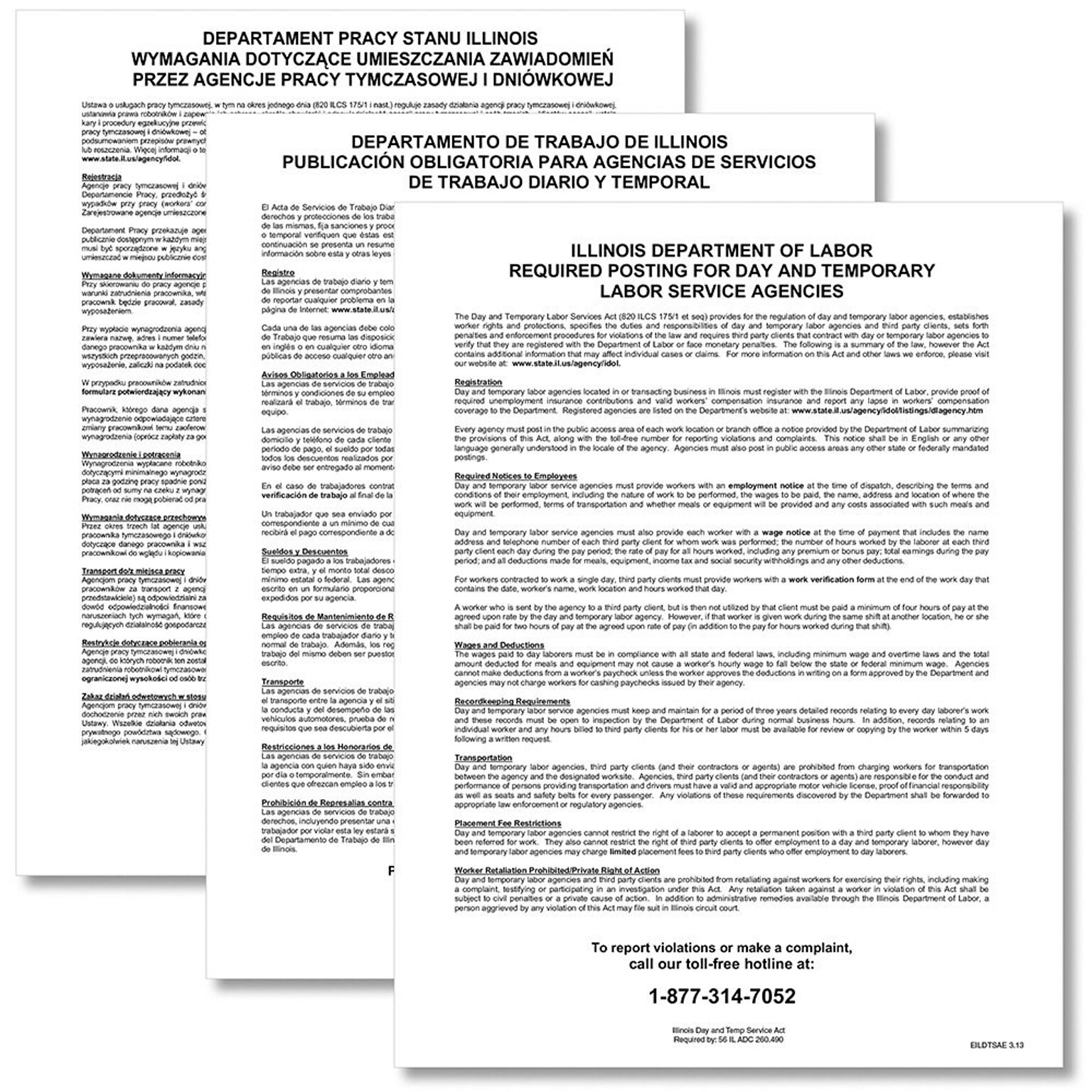 ComplyRight Illinois Day and Temporary Labor Services Act Poster Bundle (EILDTSA)