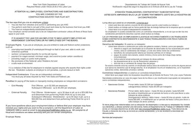 ComplyRight New York Construction Industry Fair Play Act Poster (ENY0001)