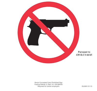 ComplyRight Illinois Concealed Carry Prohibited Sign (EIL0001)