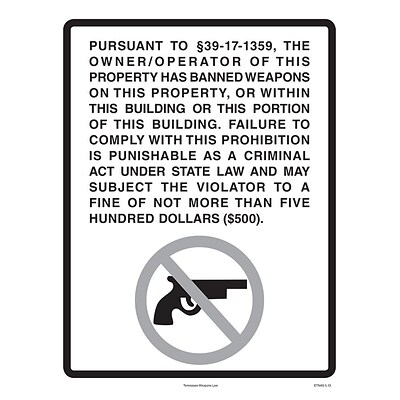 ComplyRight™ Tennessee Weapons Law Poster (ETN4G)