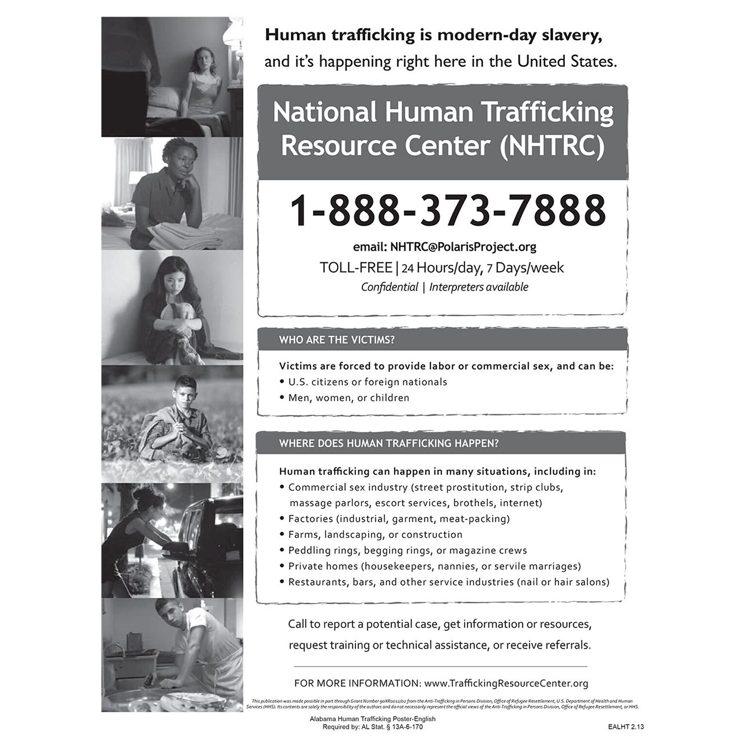 ComplyRight Alabama Human Trafficking English Poster (EALHT)