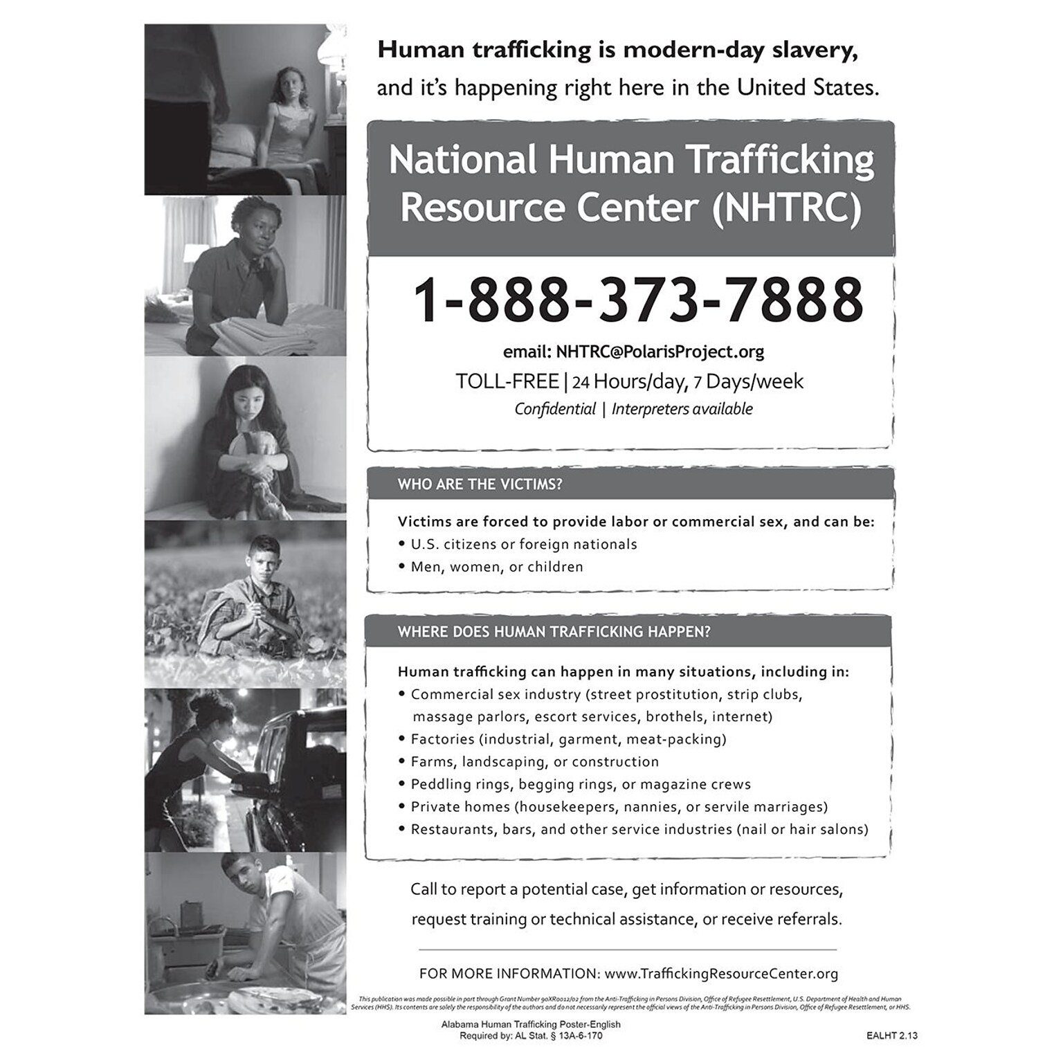 ComplyRight™ Alabama Human Trafficking English Poster (EALHT)
