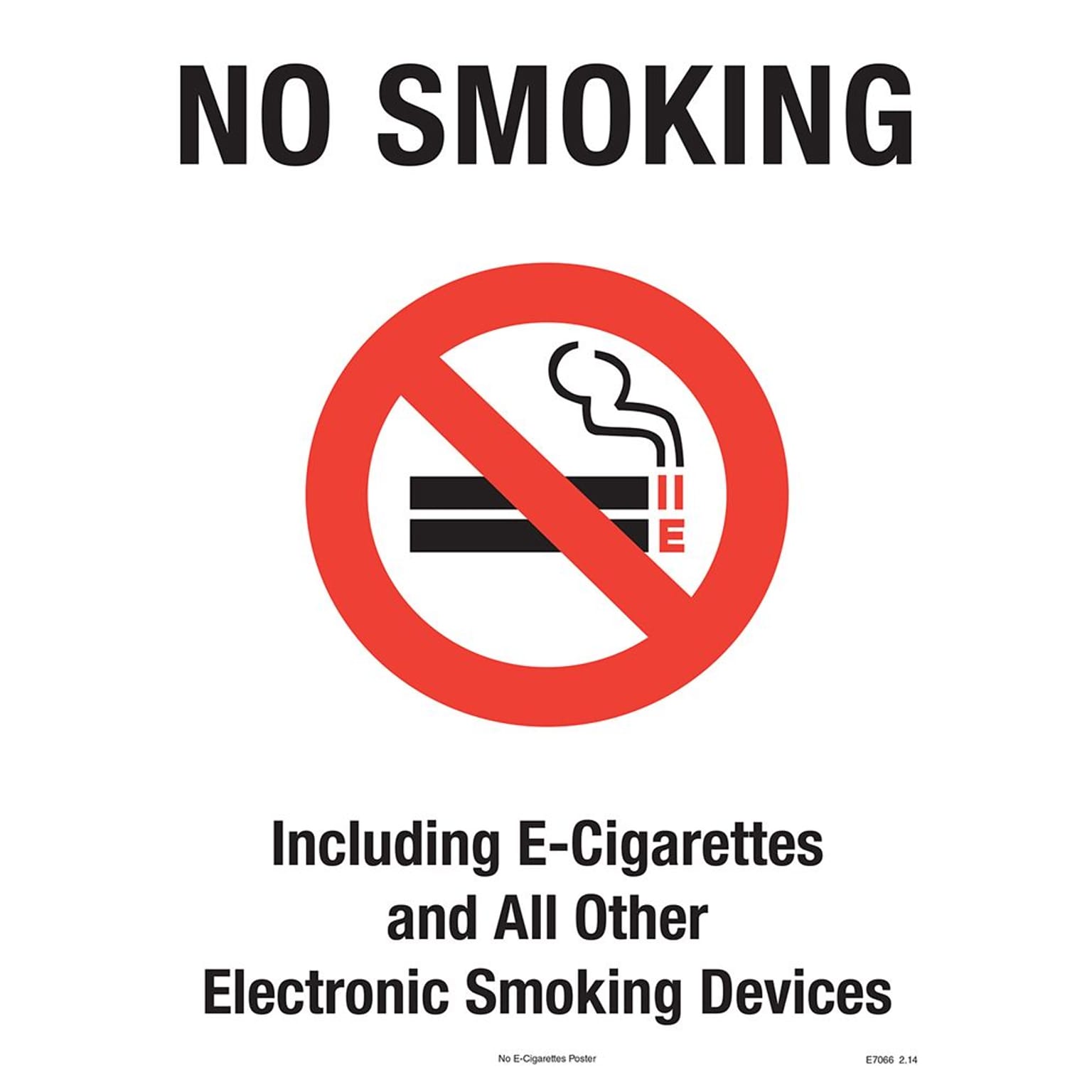 ComplyRight™ No E-Cigarettes Poster (E7066)