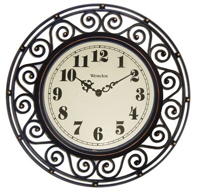 Westclox® 12 Wrought Iron Look Analog Wall Clock, White