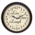 Westclox® 12 Live Love Laugh Analog Wall Clock, Brown