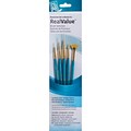 Princeton Art & Brush™ Real Value Synthetic Gold Taklon Brush Set, Round 3/0,3, Liner 20/0, Fan 12/0