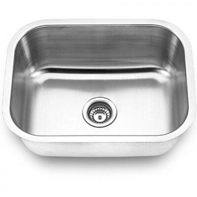 Yosemite Stainless Steel Kitchen Sink, Rectangular Single Bowl, Satin (MAG2318)