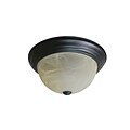 Yosemite Flush Mount 4 1/2 x 13 1/2 x 13 1/2 Ceiling Light W/Amber Glass Shade, Bronze