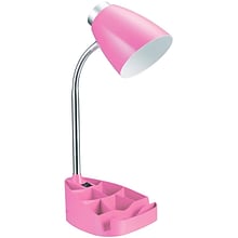 All the Rages Limelights LD1002-PNK Organizer Desk Lamp, Pink