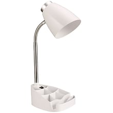 All the Rages Limelights LD1002-WHT Organizer Desk Lamp, White