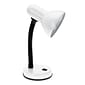 Simple Designs Basic Metal Desk Lamp with Flexible Hose Neck, White (1180912ALL)