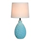 All the Rages Simple Designs LT2003-BLU Texturized Table Lamp, Blue