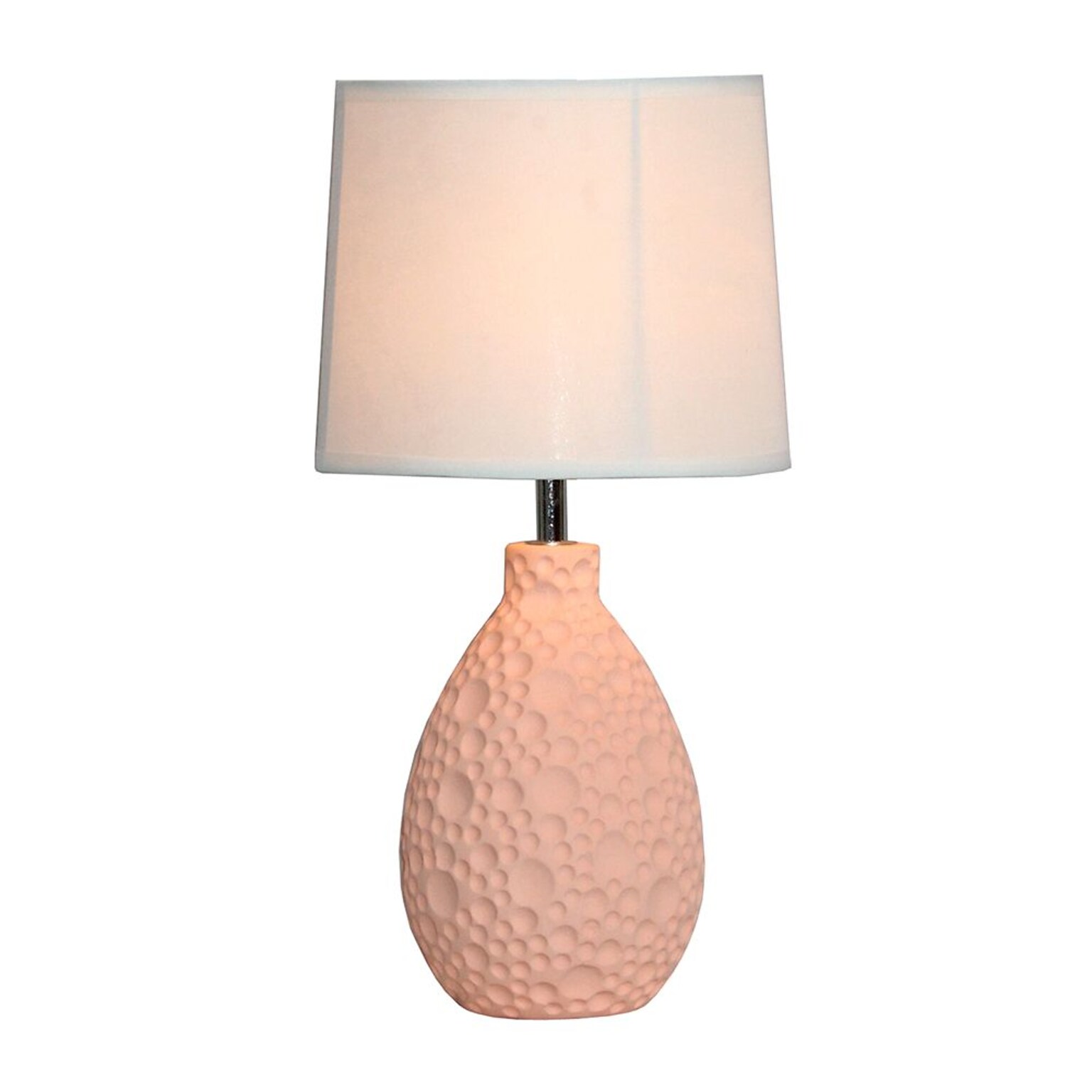 All the Rages Simple Designs LT2003-PNK Texturized Table Lamp, Pink