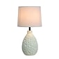 All the Rages Simple Designs LT2003-WHT Texturized Table Lamp, White