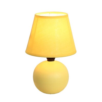 All the Rages Simple Designs LT2008-YLW Ceramic Globe Table Lamp, Yellow