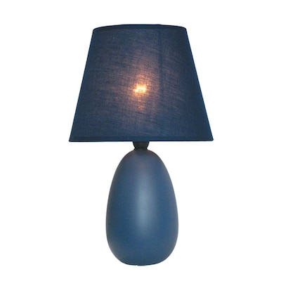 All the Rages Simple Designs LT2009-BLU Oval Ceramic Table Lamp, Blue