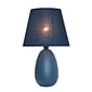 All the Rages Simple Designs LT2009-BLU Oval Ceramic Table Lamp, Blue