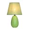 All the Rages Simple Designs LT2009-GRN Oval Ceramic Table Lamp, Green