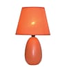 All the Rages Simple Designs LT2009-ORG Oval Ceramic Table Lamp, Orange