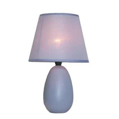 All the Rages Simple Designs LT2009-PRP Oval Ceramic Table Lamp, Purple