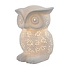 All the Rages Simple Designs LT3027-WHT Porcelain Owl Table Lamp, White