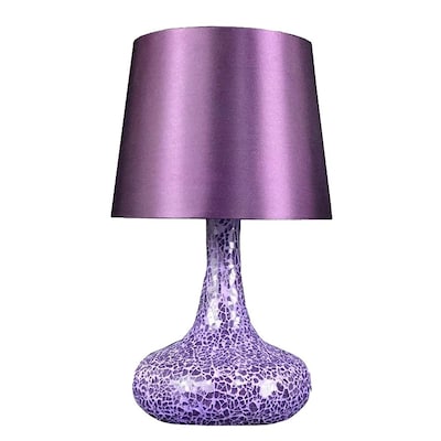 All the Rages Simple Designs LT3039-PRP Mosaic Genie Table Lamp, Purple