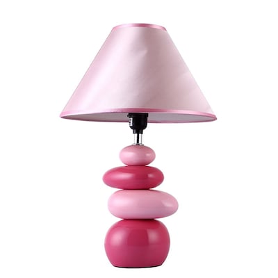All the Rages Simple Designs LT3051-PNK Ceramic Stone Table Lamp, Pink