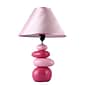 All the Rages Simple Designs LT3051-PNK Ceramic Stone Table Lamp, Pink