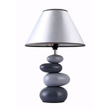 All the Rages Simple Designs LT3052-GRY Ceramic Stone Table Lamp, Gray